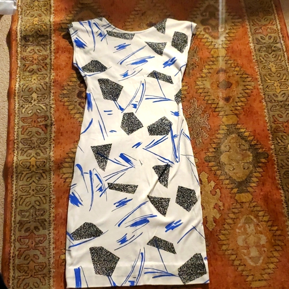Vintage 1980s geometric bodycon dress